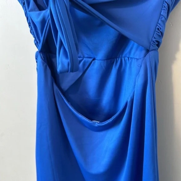 Lucy In The Sky Melina Bodycon Side Slit Dress in Blue - Picture 9 of 13
